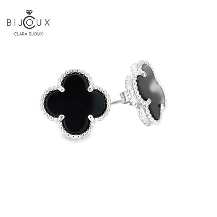 Сребърни обеци с черен ахат Clara Bijoux