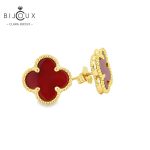 Елегантни сребърни обеци с червен ахат Clara Bijoux