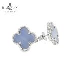 Елегантни сребърни обеци с виолетов халцедон Clara Bijoux