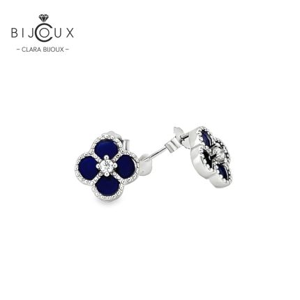 Елегантни сребърни обеци със син пиетерсит Clara Bijoux