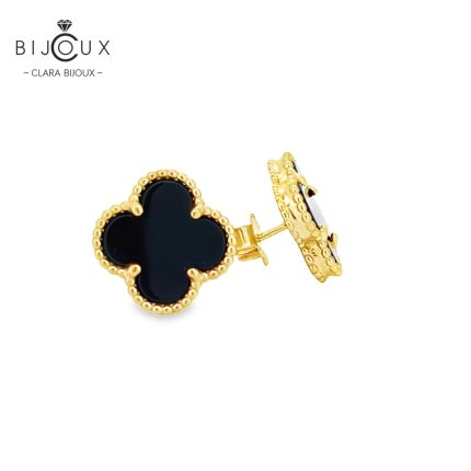Сребърни обеци с черен ахат Clara Bijoux