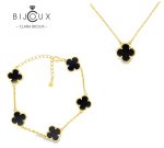 Елегантен комплект Clara Bijoux с черен ахат – колие и гривна