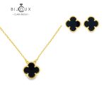 Дамски комплект Clara Bijoux с черен ахат – колие и обеци