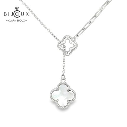 Сребърно колие бял седеф Clara Bijoux – елегантно и стилно бижу