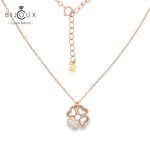 Бутиково сребърно колие детелинка с бял седеф Clara Bijoux – символ на късмет