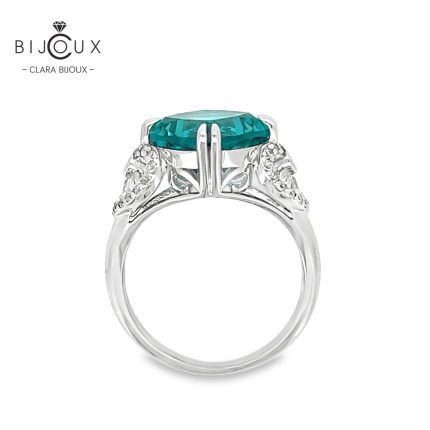 Елегантен пръстен от сребро 925 със зелен камък Clara Bijoux