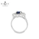 Бутиков сребърен пръстен от родирано сребро 925 с тъмносин камък Clara Bijoux