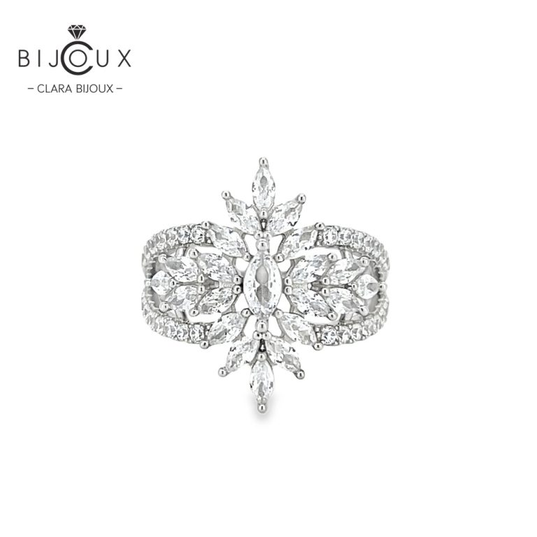 Сребърен пръстен с бели камъни Clara Bijoux – модел Ледено сияние