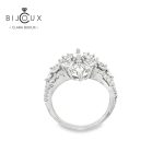 Дизайнерски пръстен от родирано сребро с фасетирани бели камъни Clara Bijoux