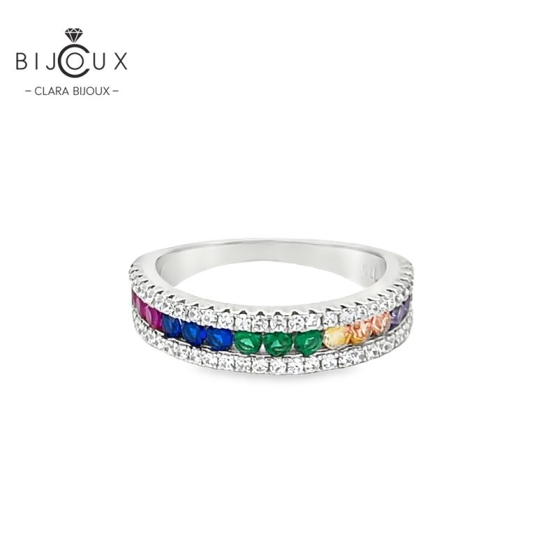 Бутиков пръстен с цветни и бели камъни Clara Bijoux – елегантен дизайн