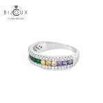Сребърен пръстен с цветни камъни Clara Bijoux – модел Цветна хармония