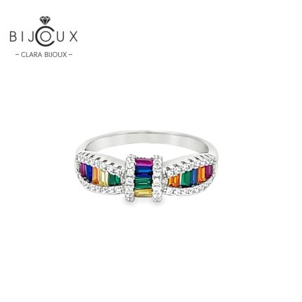 Елегантен сребърен пръстен Цветен блясък Clara Bijoux – родирано сребро 925