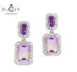 сребърни обеци с естествени аметрини Clara Bijoux