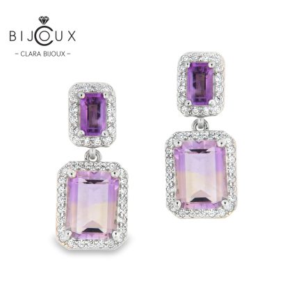 сребърни обеци с естествени аметрини Clara Bijoux