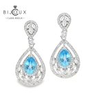 сребърни обеци със Sky Blue топази Clara Bijoux