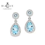 сребърни обеци със Sky Blue топази Clara Bijoux