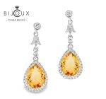 елегантни обеци със златисти цитрини Clara Bijoux
