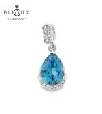Елегантна сребърна висулка с London Blue топаз Clara Bijoux