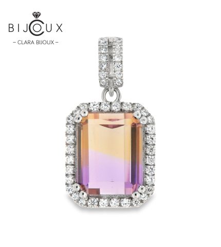 Луксозна сребърна висулка с естествен аметрин Clara Bijoux