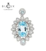 Сребърна висулка Sky Blue Topaz Clara Bijoux