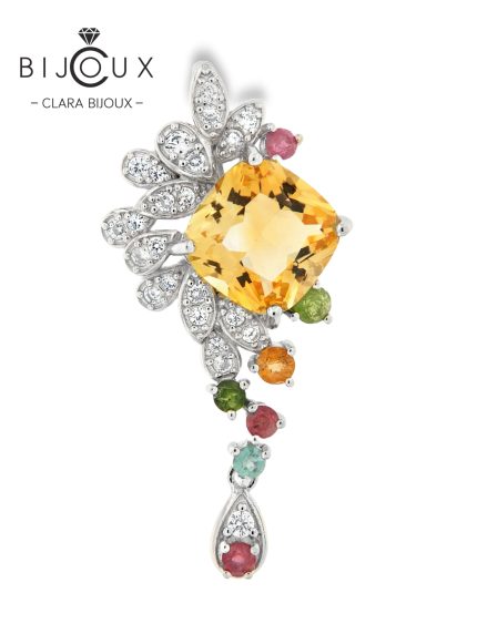 сребърна висулка с цитрин Clara Bijoux