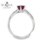 Бутиков пръстен от сребро 925 с родиево покритие и Пироп