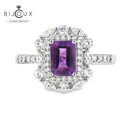 пръстен с естествен аметист на топ цена Clara Bijoux