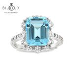 бутиков сребърен пръстен с естествен Sky Blue Topaz Clara Bijoux