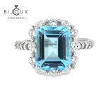 пръстен с естествен син топаз на топ цена Clara Bijoux