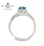 Бляскав сребърен пръстен с естествен Swiss Blue Topaz