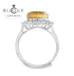 пръстен от сребро 925 с родиево покритие и цитрин Clara Bijoux