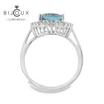 елегантен сребърен пръстен с естествен Sky Blue Topaz Clara Bijoux
