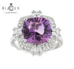 луксозен пръстен с аметист и бели камъни Clara Bijoux