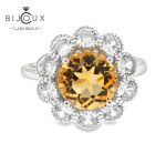 пръстен от сребро 925 с цитрин и луксозна опаковка