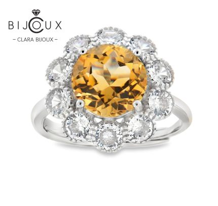 сребърен пръстен с цитрин Clara Bijoux