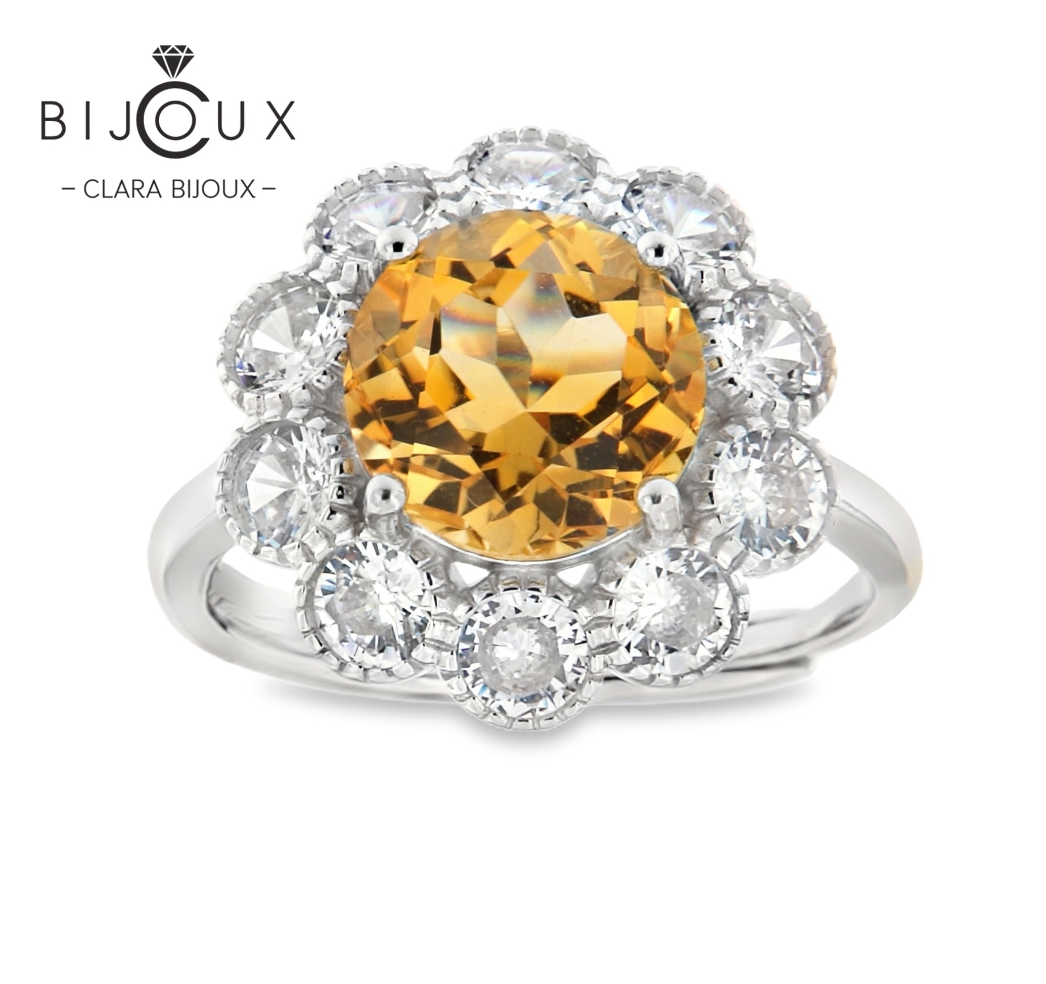 JR3799-4.1 сребърен пръстен с цитрин Clara Bijoux