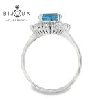 сребърен пръстен Swiss Blue Topaz Clara Bijoux