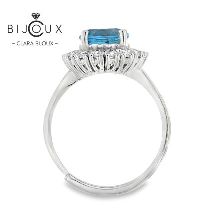 сребърен пръстен Swiss Blue Topaz Clara Bijoux