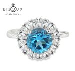 бутиков пръстен от сребро 925 с Swiss Blue Topaz