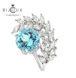 луксозен пръстен с небесносин камък