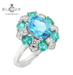 сребърен пръстен Swiss Blue Topaz Clara Bijoux