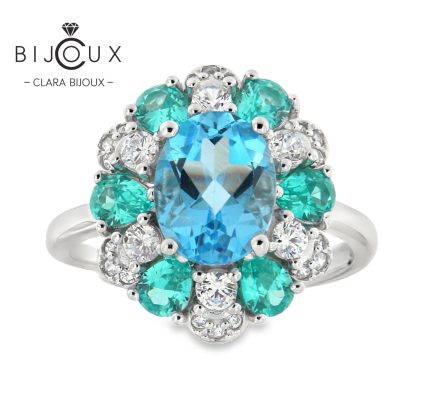 бутиков пръстен със Swiss Blue Topaz