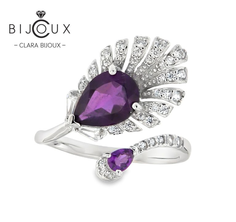 сребърен пръстен аметист Clara Bijoux