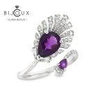 бутиков пръстен Clara Bijoux с лилав камък