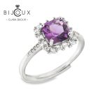 елегантен пръстен Clara Bijoux с лилав камък