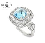 дизайнерски дамски пръстен със Sky Blue Topaz