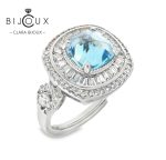 сребърен пръстен Sky Blue Topaz Clara Bijoux