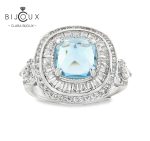 луксозен пръстен със син топаз Clara Bijoux