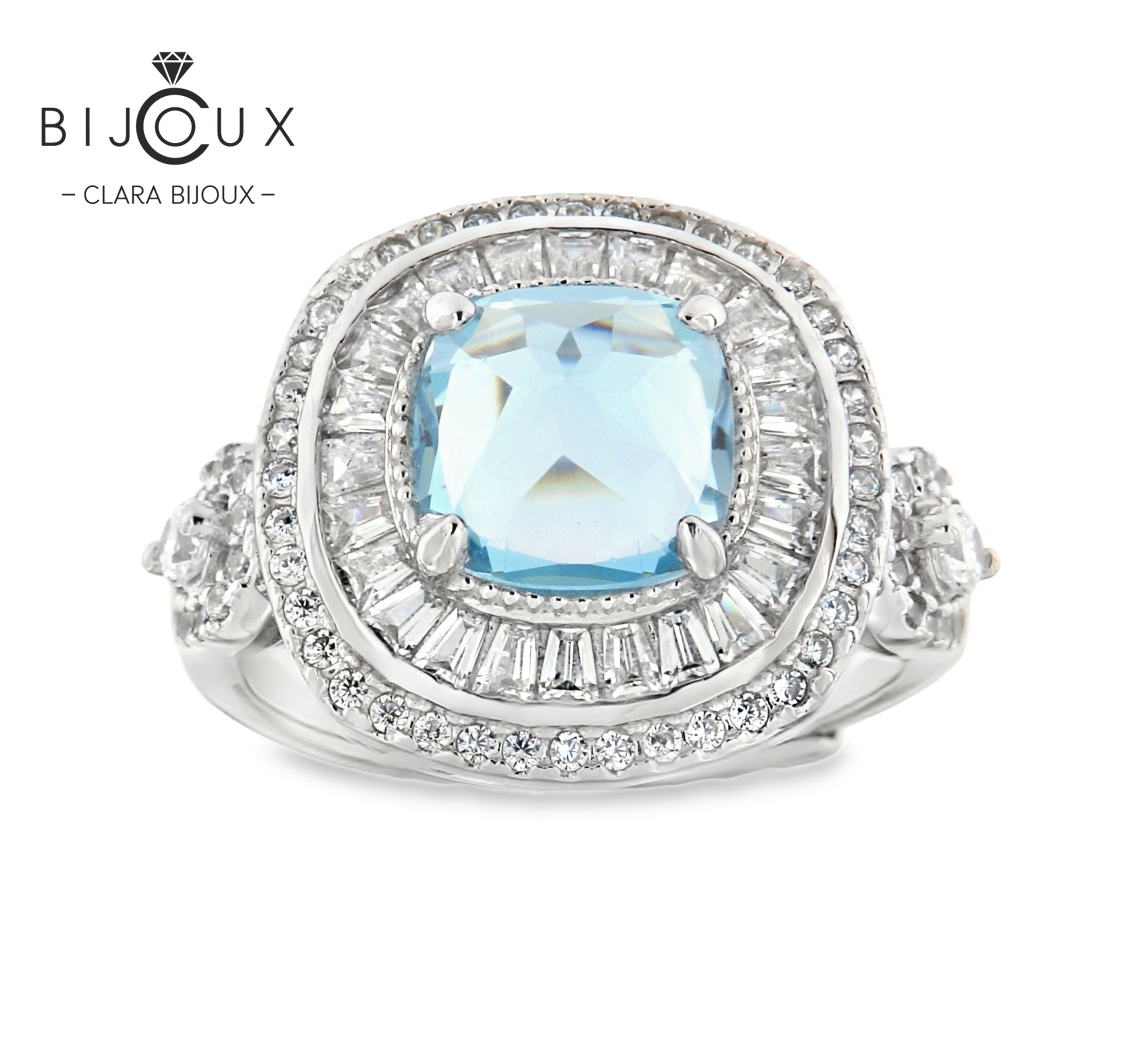 JR4009-8.2 луксозен пръстен със син топаз Clara Bijoux