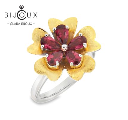 сребърен пръстен с пиропи Clara Bijoux